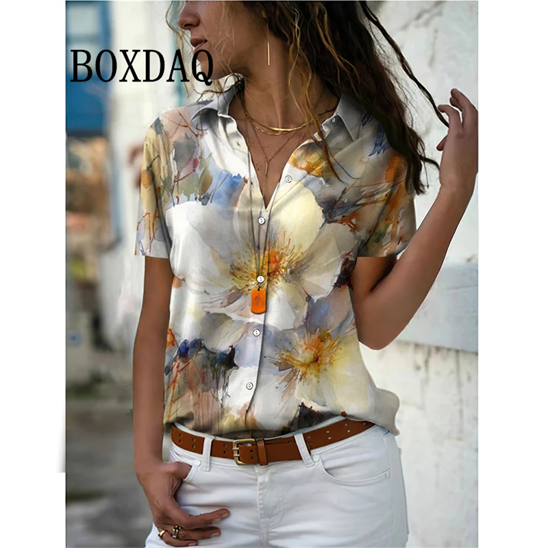 Romper Floral Print - Zomer Vrouwen Shirt Vintage Bloemenprint Blouses