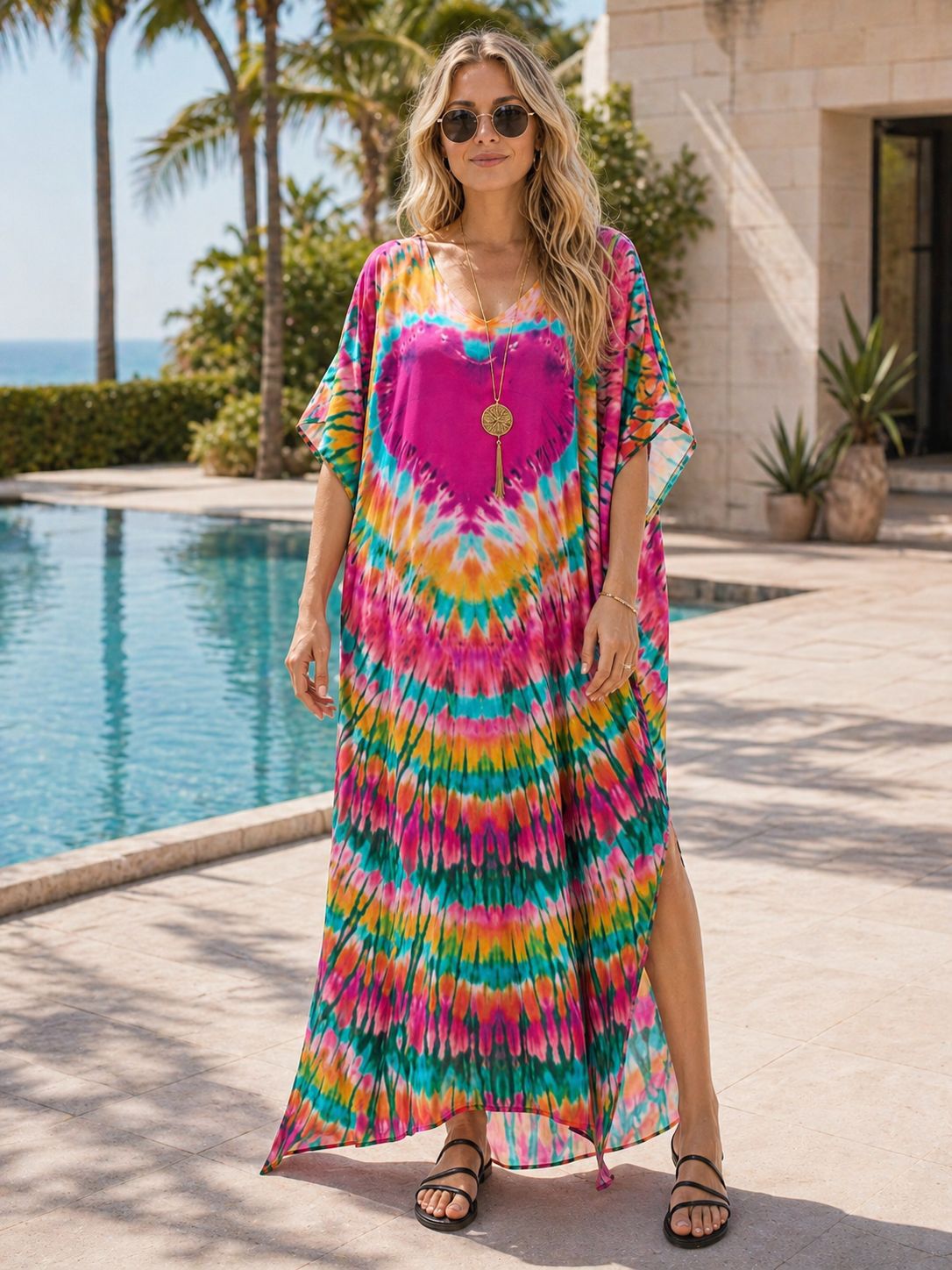Marokkaanse print V-hals batwi - Cover Up Kaftan recensie en prijs
