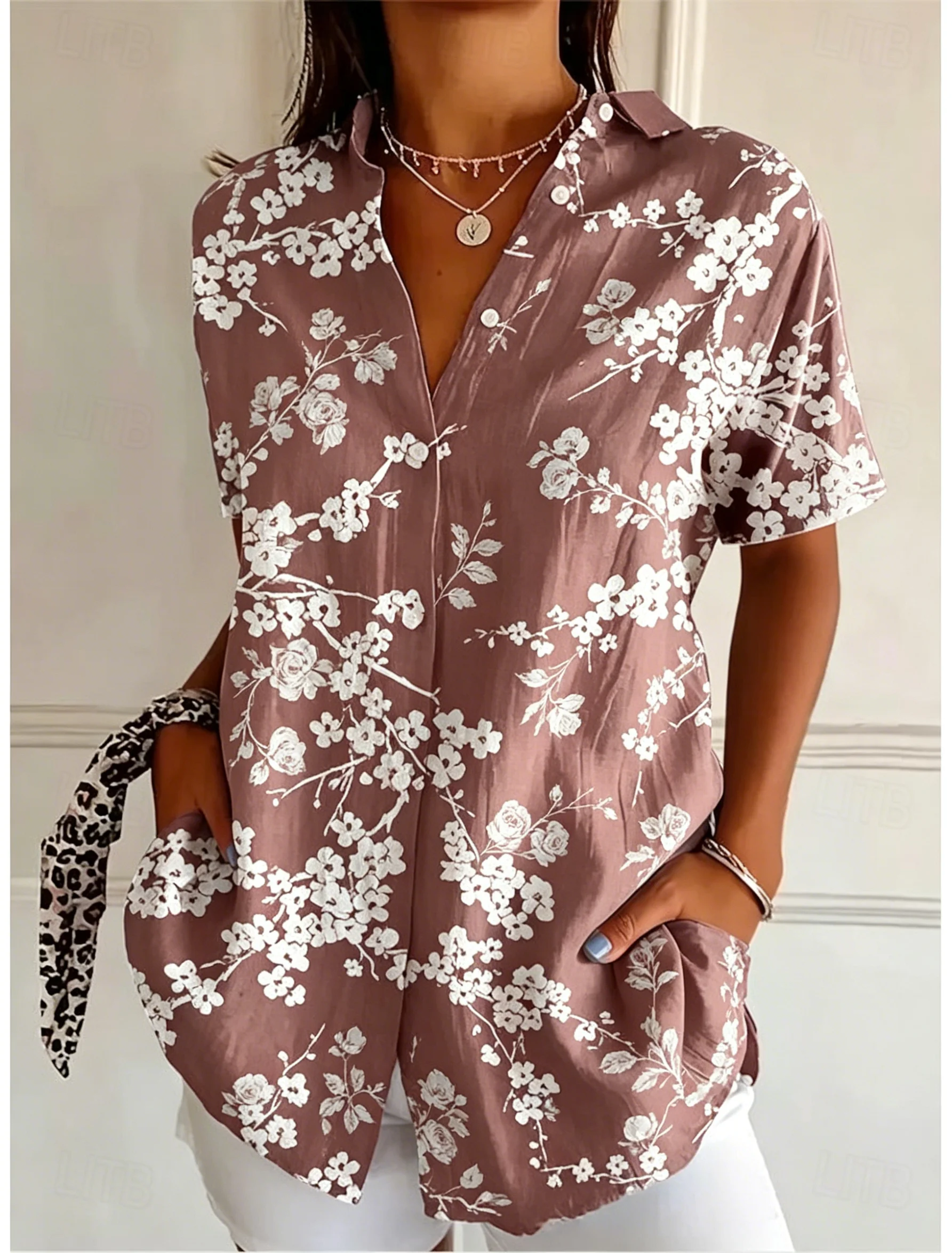 Dames overhemd met korte mouwe - Romper Floral Print recensie en prijs