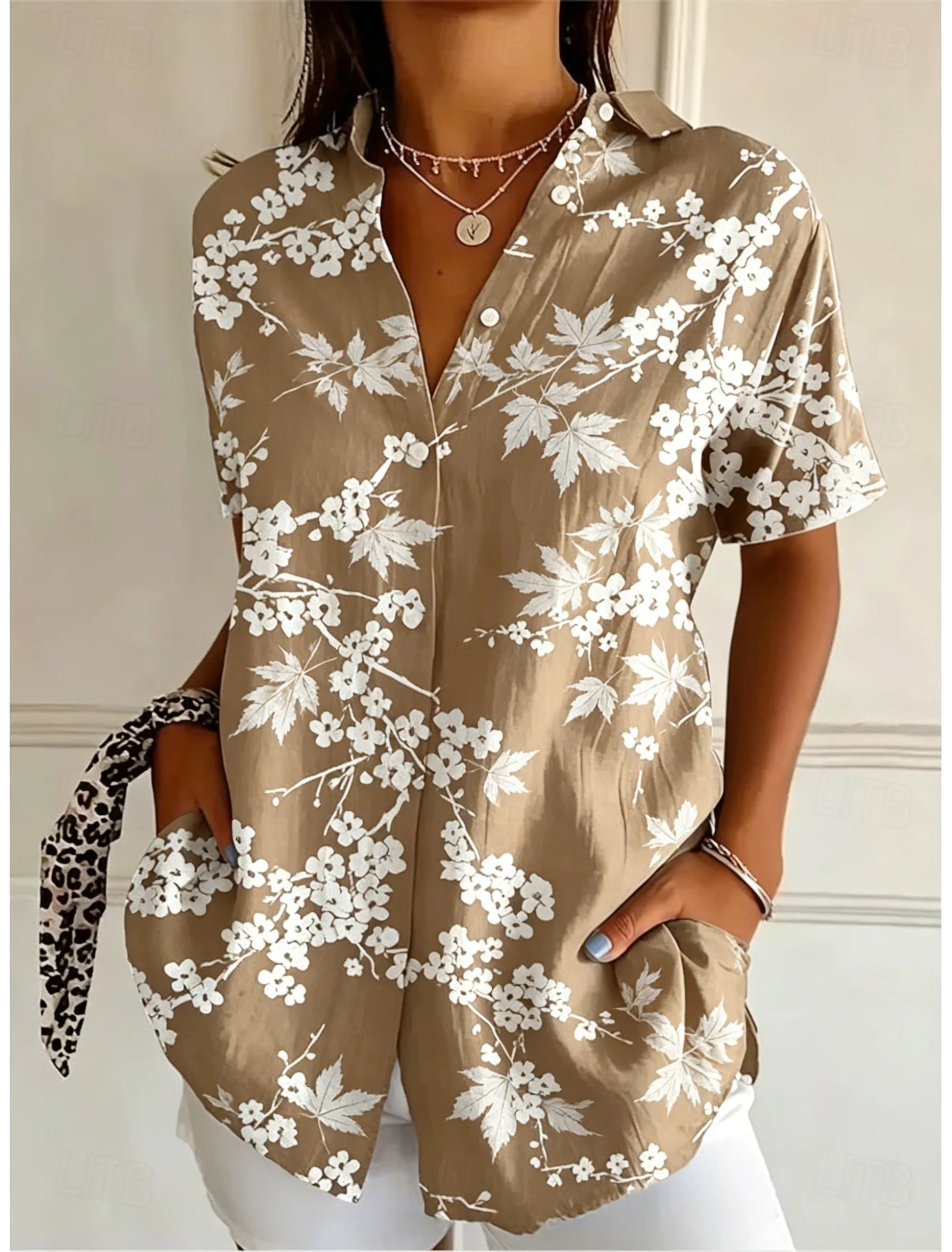 Dames overhemd met korte mouwe - Romper Floral Print recensie en prijs