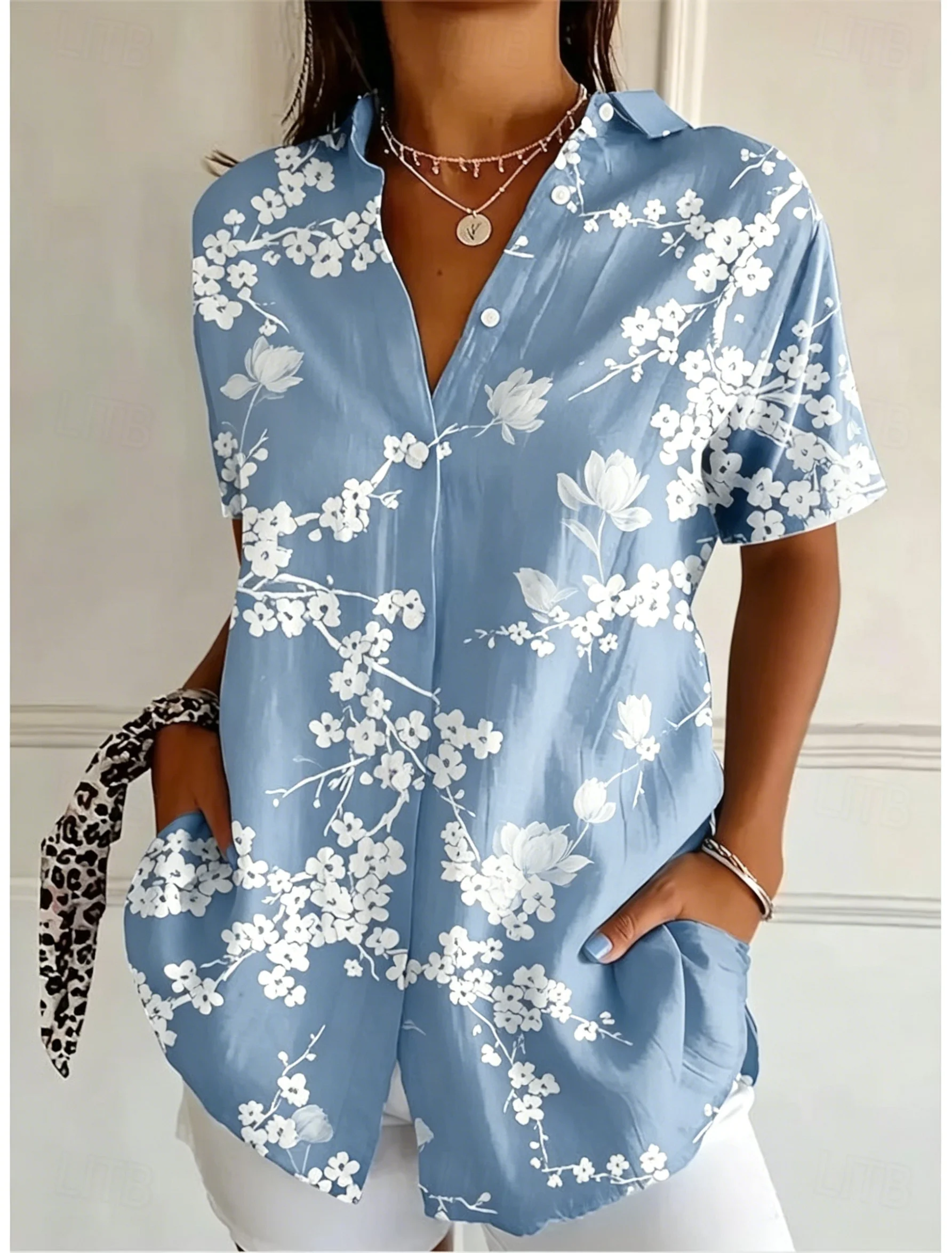 Dames overhemd met korte mouwe - Romper Floral Print recensie en prijs